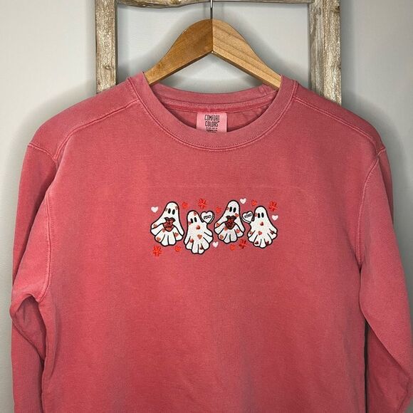 Valentine Ghost Embroidered Sweatshirt - Picture 1 of 4